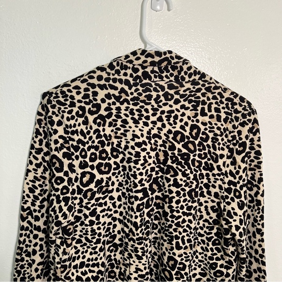 H&M Open Front Knit Blazer Animal Print M - Picture 8 of 11